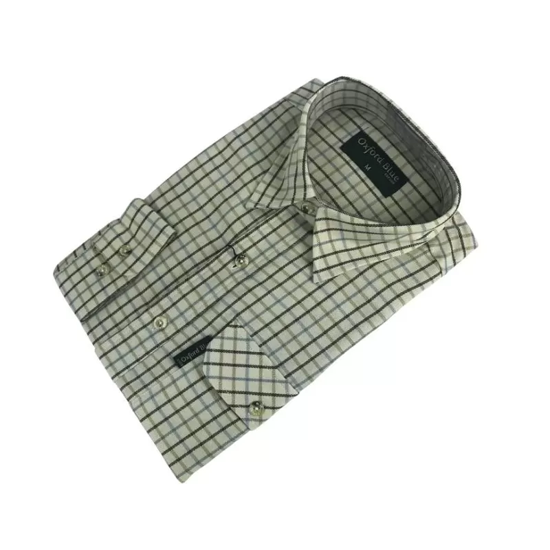 Camisa Oxford Azul Perth Marrom, Camisa Oxford Azul Perth Marrom,