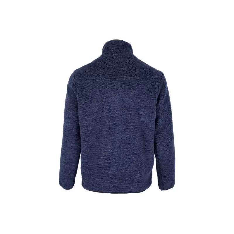 Suéter Oxford Blue Fleck Fleece com zíper de um quarto azul marinho
