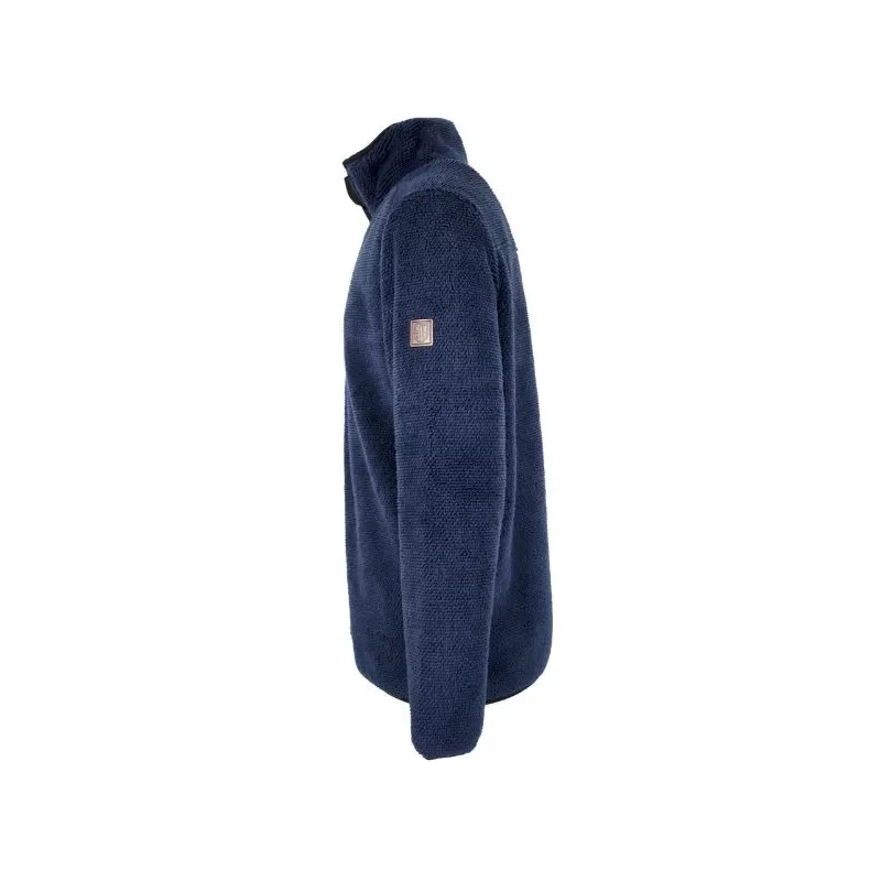 Suéter Oxford Blue Fleck Fleece com zíper de um quarto azul marinho