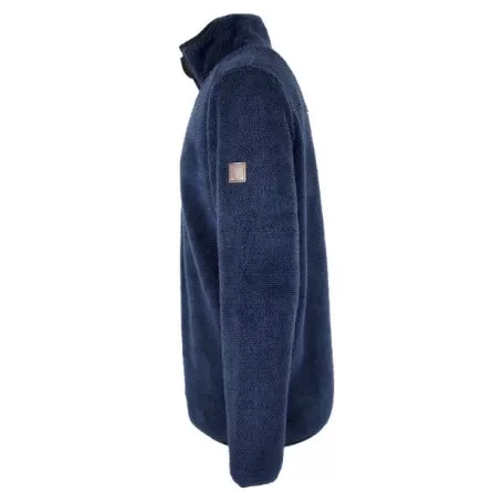 Suéter Oxford Blue Fleck Fleece com zíper de um quarto azul marinho