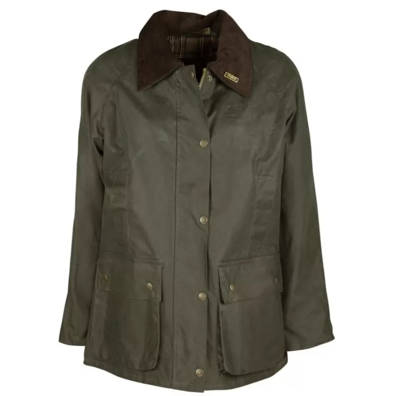 Jaqueta Oxford Countrygirl acolchoada verde-oliva escura encerada Jaqueta Oxford Countrygirl acolchoada verde-oliva escura encerada