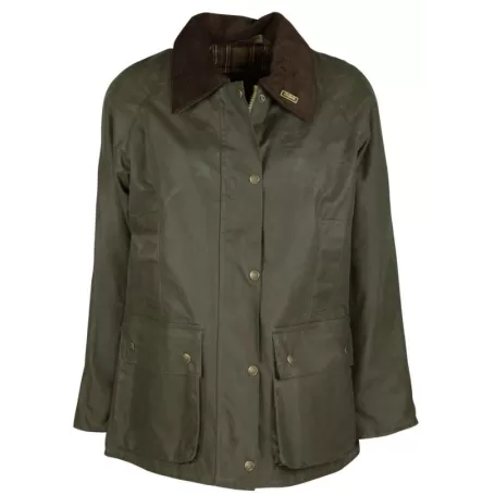 Jaqueta Oxford Countrygirl acolchoada verde-oliva escura encerada Jaqueta Oxford Countrygirl acolchoada verde-oliva escura encerada