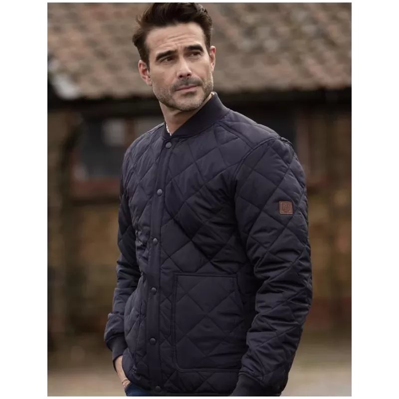 Jaqueta Oxford Azul Keswick Acolchoada Marinho/Bege Jaqueta Oxford Azul Keswick Acolchoada Marinho/Bege