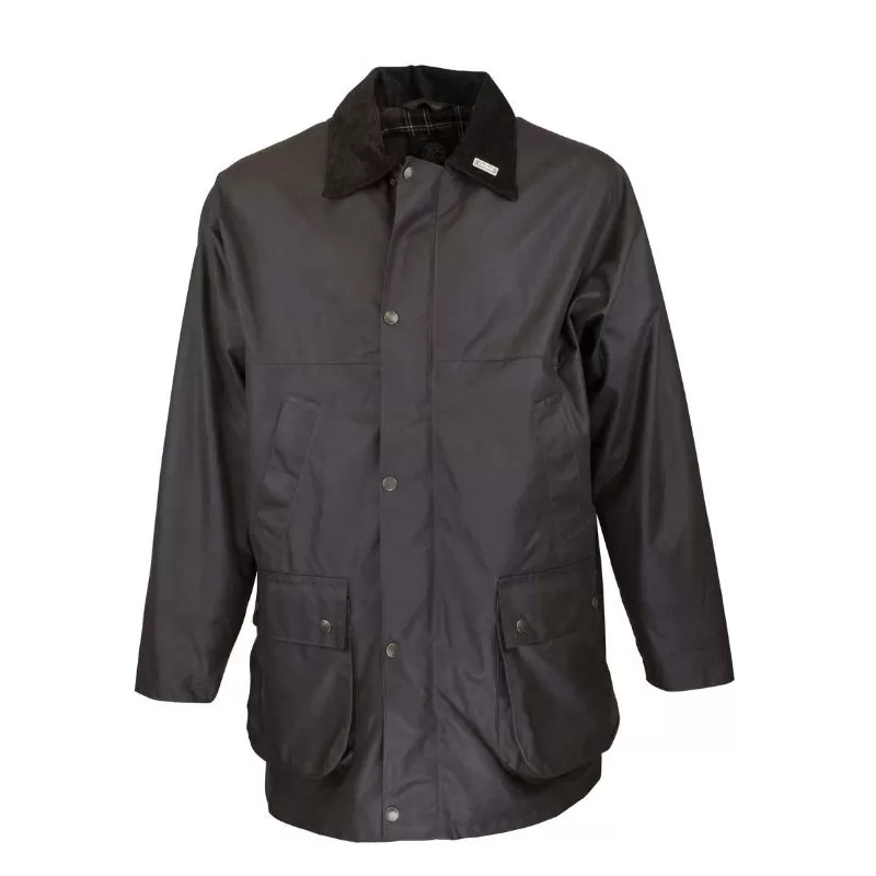 Jaqueta Oxford Countryman Azul Acolchoada Marrom Encerada