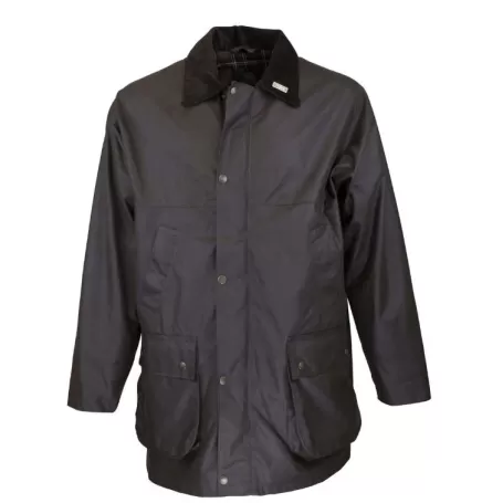 Jaqueta Oxford Countryman Azul Acolchoada Marrom Encerada