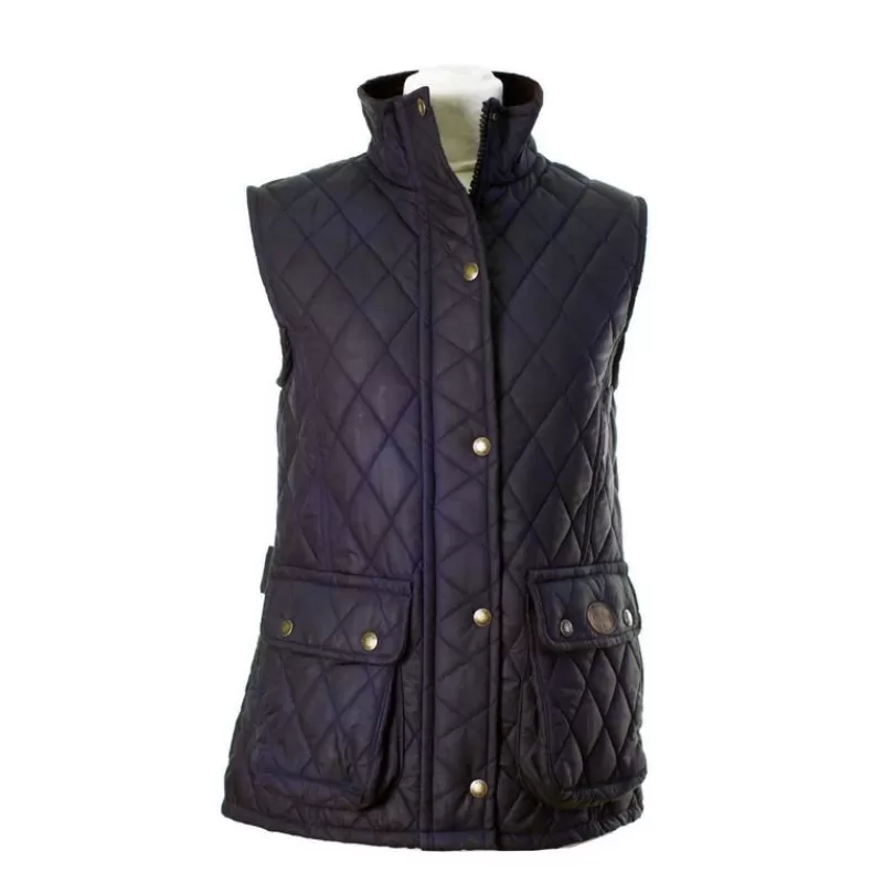 Colete Oxford Azul Newbury Quilted Azul Marinho Encerado Colete Oxford Azul Newbury Quilted Azul Marinho Encerado
