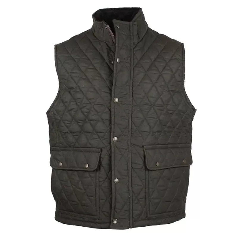 Colete Oxford Azul Kensington Acolchoado Verde Oliva Encerado