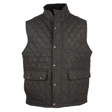 Colete Oxford Azul Kensington Acolchoado Verde Oliva Encerado