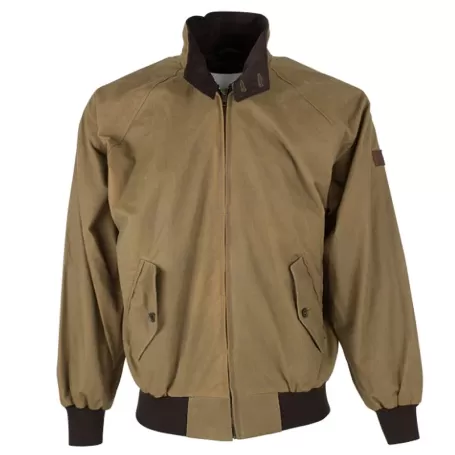 Jaqueta Oxford Azul Harrington Areia Encerada