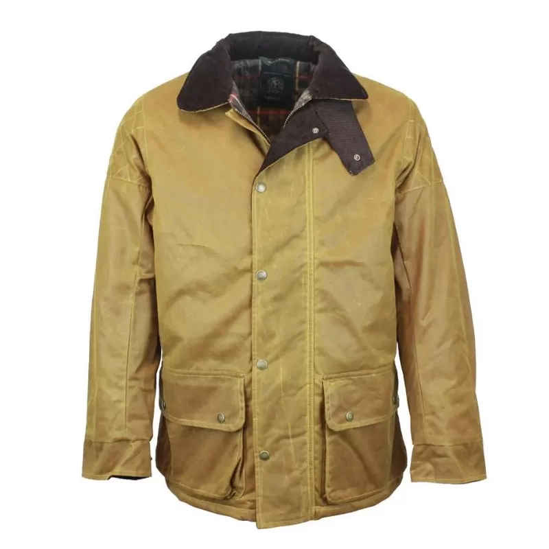 Jaqueta Oxford Chelsea Azul Acolchoada Cera Ouro Antigo Encerada