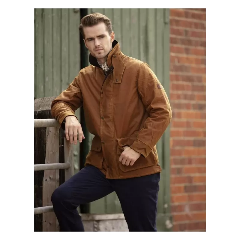 Jaqueta Oxford Chelsea Azul Acolchoada Cera Ouro Antigo Encerada