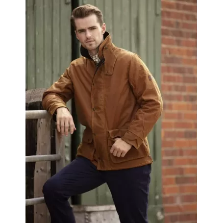 Jaqueta Oxford Chelsea Azul Acolchoada Cera Ouro Antigo Encerada