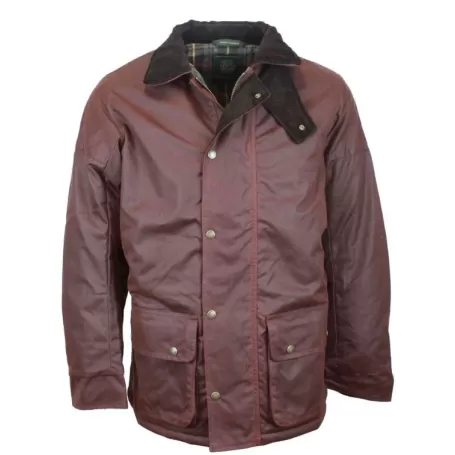 Jaqueta Oxford Chelsea Azul Acolchoada Cera Castanho Antigo Encerada