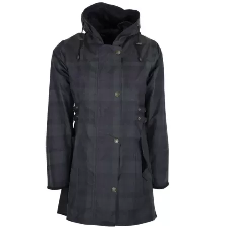 Jaqueta Katrina Blackwatch Oxford Azul Tartan Encerada