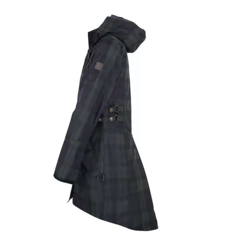 Jaqueta Katrina Blackwatch Oxford Azul Tartan Encerada