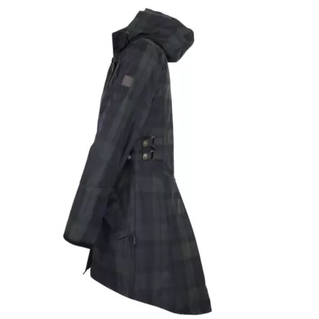 Jaqueta Katrina Blackwatch Oxford Azul Tartan Encerada