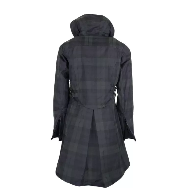 Jaqueta Katrina Blackwatch Oxford Azul Tartan Encerada