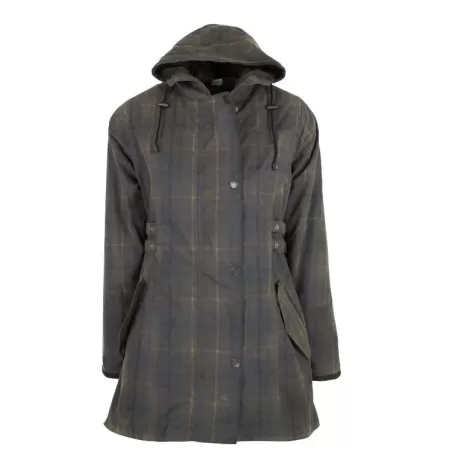 Jaqueta Katrina Honey Blue Tartan Oxford Encerada