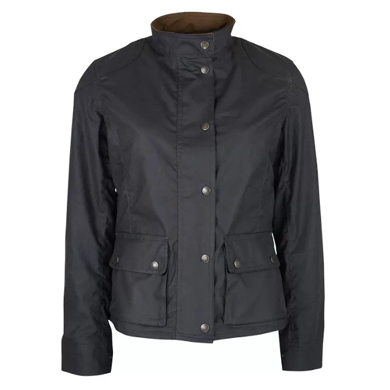 Jaqueta Oxford Azul New York Biker Preta Encerada Jaqueta Oxford Azul New York Biker Preta Encerada