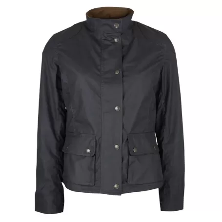 Jaqueta Oxford Azul New York Biker Preta Encerada Jaqueta Oxford Azul New York Biker Preta Encerada