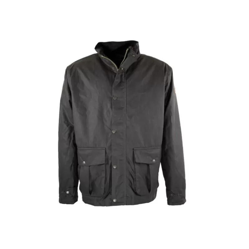 Jaqueta Oxford Azul Kendal Marrom Encerada