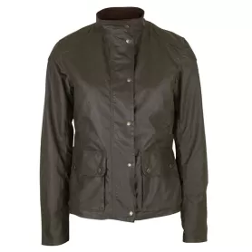 Chaqueta encerada Oxford Blue New York Biker Brown