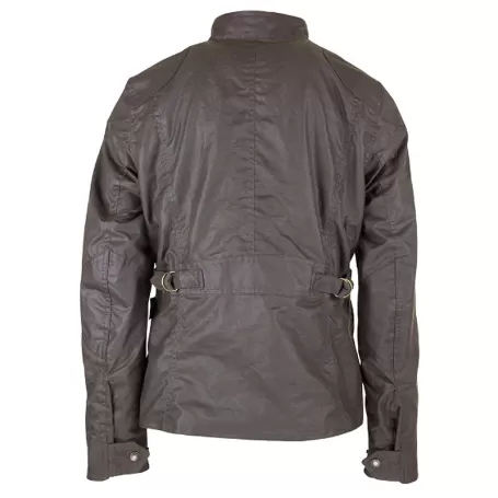 Jaqueta Oxford Azul New York Biker Marrom Encerada