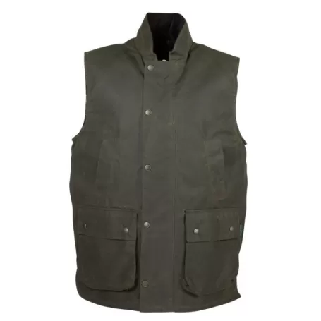 Colete Oxford Blue Gamekeeper encerado verde-oliva escuro encerado