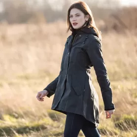 Chaqueta Oxford Blue Tartan Katrina encerada lavable Blackwatch