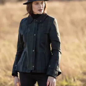 Chaqueta Oxford Blue Tartan Ambre encerada lavable Blackwatch