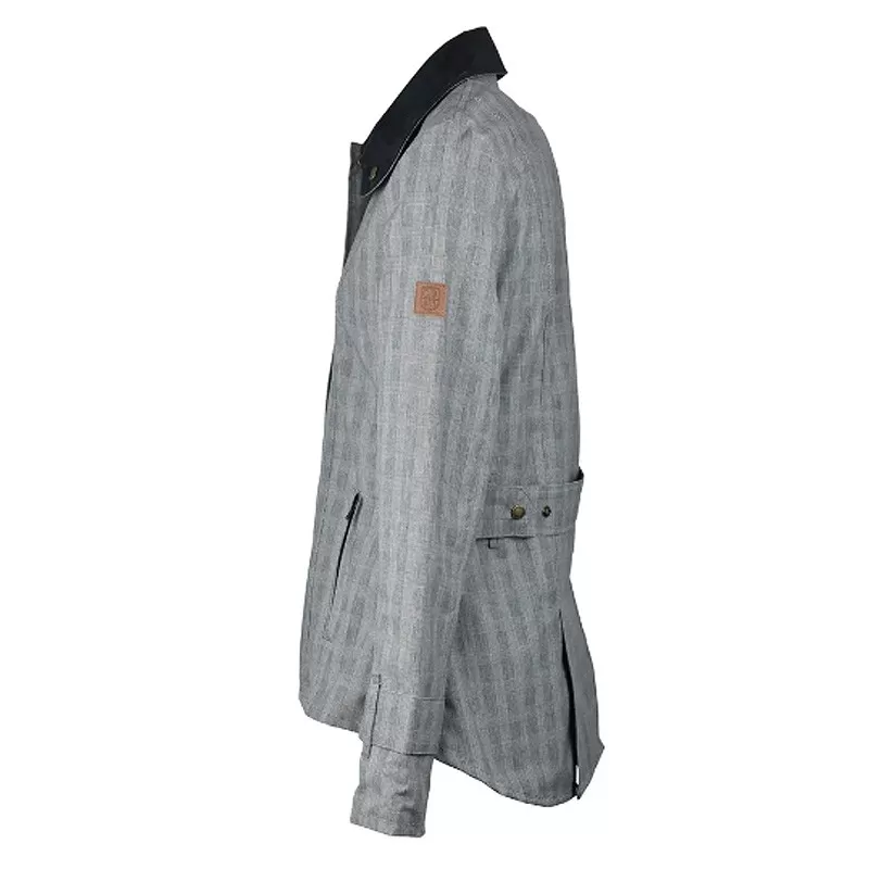 Jaqueta Oxford POW Lavável Encerada Azul Tartan Âmbar