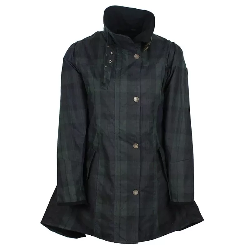Jaqueta Katrina Blackwatch Oxford Azul Tartan Encerada Jaqueta Katrina Blackwatch Oxford Azul Tartan Encerada