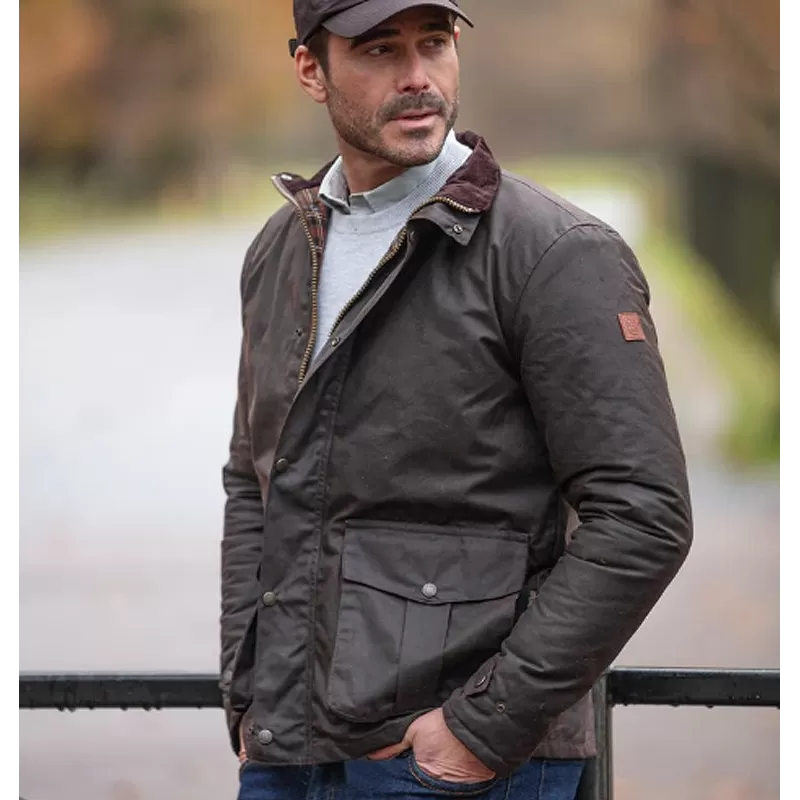 Jaqueta Oxford Azul Kendal Marrom Encerada Jaqueta Oxford Azul Kendal Marrom Encerada