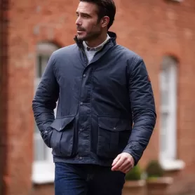 Chaqueta encerada Oxford Blue Kendal Navy
