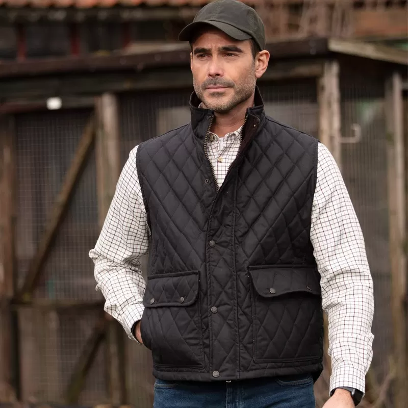 Colete Oxford Azul Kensington Acolchoado Azul Marinho Encerado