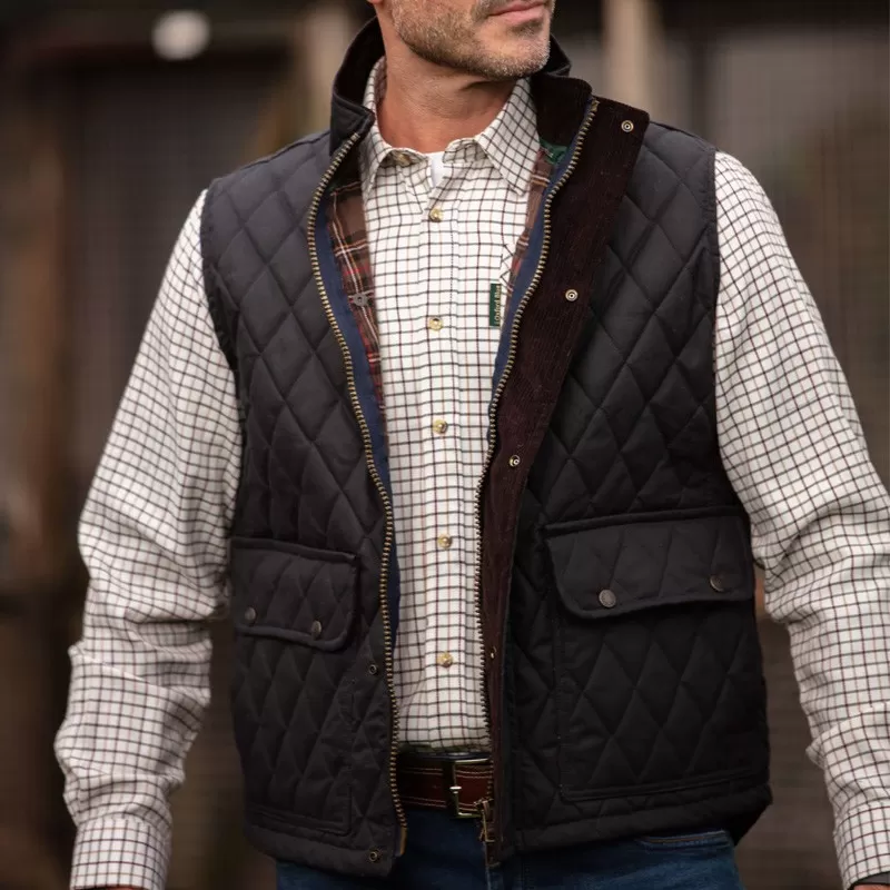 Colete Oxford Azul Kensington Acolchoado Azul Marinho Encerado