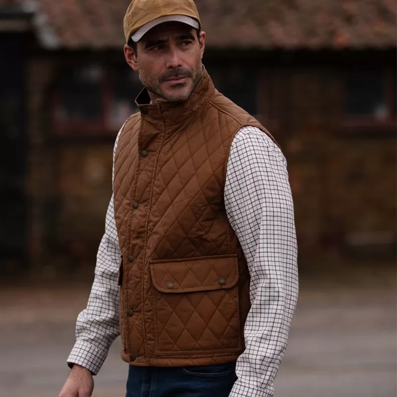 Colete Oxford Azul Kensington Acolchoado Areia Encerado