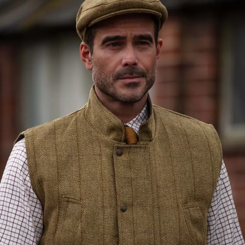 Colete Oxford Blue Brampton Tweed Sage