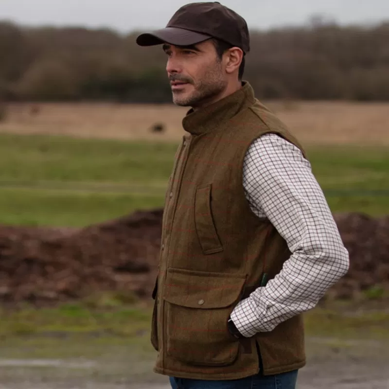 Colete Oxford Blue Brampton Tweed Verde Escuro