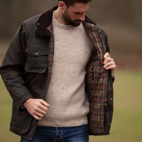 Jaqueta Fiskar Oxford Azul Encerada Oliva Escuro
