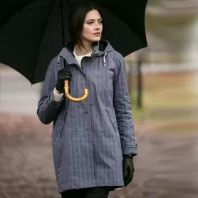 Parka Oxford Blue Tartan Brighton encerada lavable POW