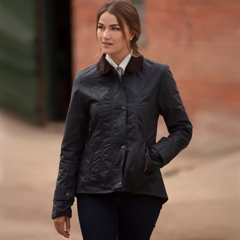 Jaqueta Oxford Azul Âmbar Azul Marinho Encerada Jaqueta Oxford Azul Âmbar Azul Marinho Encerada