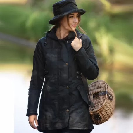 Jaqueta Oxford Encerada Azul Tartan Katrina Dundee