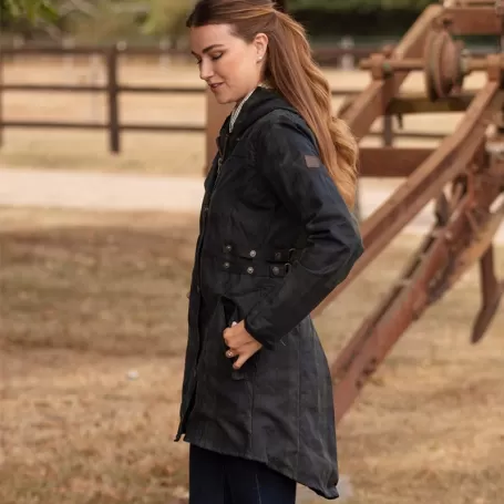 Jaqueta Katrina Blackwatch Oxford Azul Tartan Encerada