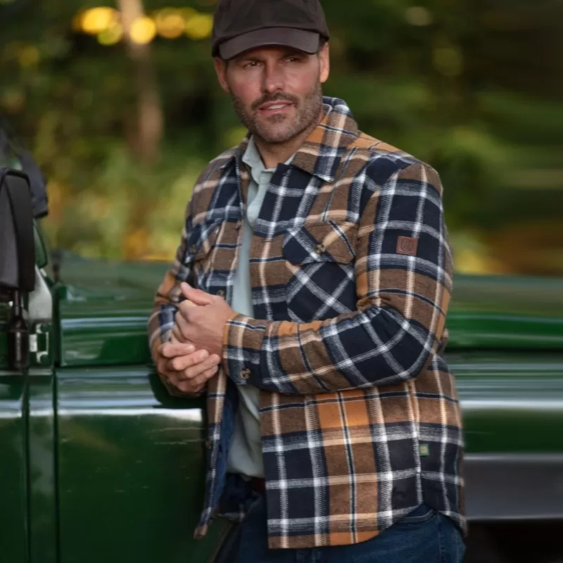 Sobrecamisa Oxford Azul Xadrez Mostarda Sobrecamisa Oxford Azul Xadrez Mostarda