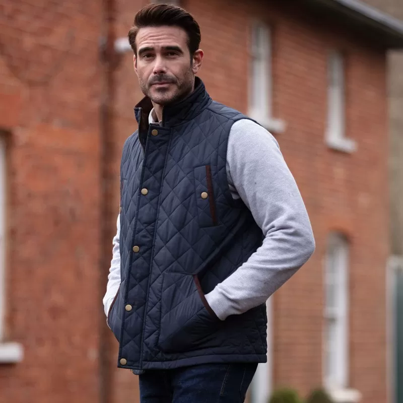 Colete Oxford Azul Aron Quilted Azul Marinho