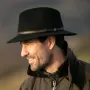 Chapéu de feltro Oxford azul Fedora unissex preto
