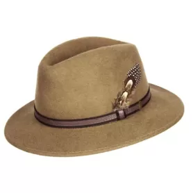 Sombrero Oxford Blue Fedora fieltro unisex Camel