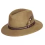Chapéu de feltro unissex Camel Oxford azul Fedora