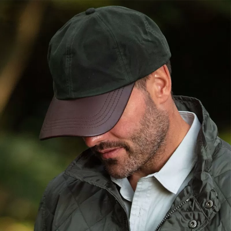 Boné Oxford Blue Peak Baseball Couro Ceroso Verde Boné Oxford Blue Peak Baseball Couro Ceroso Verde